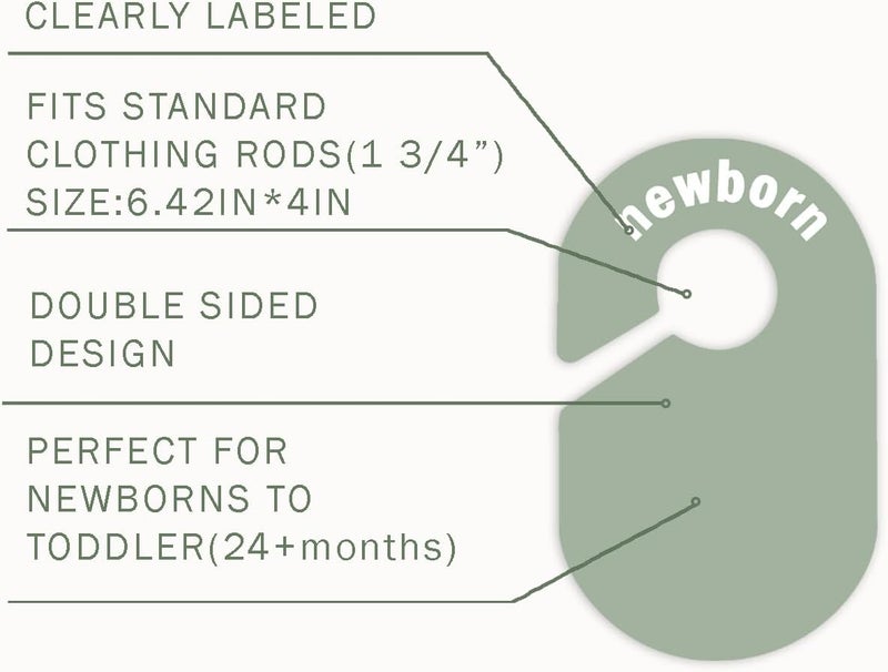 lethooly 8 Pack Baby Closet Dividers – Pure Green Nursery Organizer for Baby Clothes 0-24 Months, Closet Size Markers, Baby Clothing Organizer for Nursery (green) - Image 3
